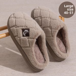 MONLEYTA | Large Size Cotton Slippers For Men Winter New Style 46 Indoor 48 Home 50 Thick Bottom Fur Slippers Mens Autumn Winter