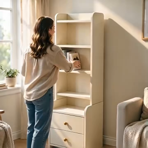 Bookshelf Floor Simple Multi-Layer Shelf Home Living Room Student Storage Bedroom Corner Narrow Slot Small Bookcase
