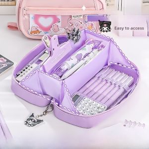 New Volcano Large Capacity Resistant to Dirt Pencil Case Girls Stationery Box Elegant 2024 INS Style Cute Milk Breath