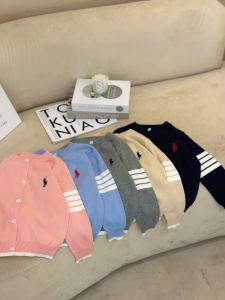 Childrens Knitted Cardigan Pure Cotton Embroidered Cartoon Sweatshirt Boys Girls Base Shirt Korean Style Soft Fabric Long Sleeve