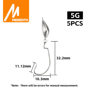 MEREDITH 5PCS JIG Lead Head Weedless Hook Anti-Snag Hook Seawater Freshwater Hook Fishing Accessory Hook