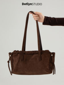 Dotlyn New Vintage Velvet Shoulder Bag Womens Commuter Tote Bag Underarm Design Fashionable Versatile Large Capacity Bag