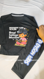 Setelan Lengan Panjang Baju Piyama Motif Islami Muslim Karakter Anak Cowo Ngaji Keren 1 - 10 Tahun