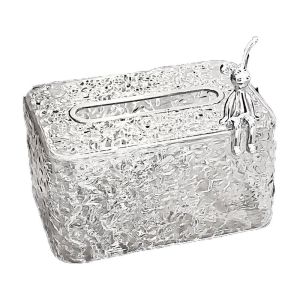 หรูหราโปร่งใสกล่องกระดาษทิชชูฤดูใบไม้ผลิสําหรับห้องนั่งเล่นชาตารางโต๊ะรับประทานอาหาร High-End Home Storage กล่องกระดาษทิชชู