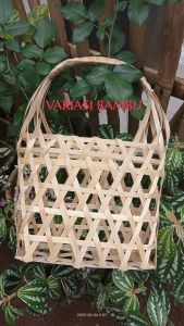 keranjang anyaman bambu ukuran 18x10x15