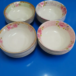 108 ชามปากบานลายดอก ขนาด 8 นิ้ว ราคาโหลละ(12ใบ)