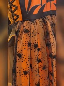 Halloween costume girl cosplay performance kids dress orange dress+pumpkin full set of special occasion costumes