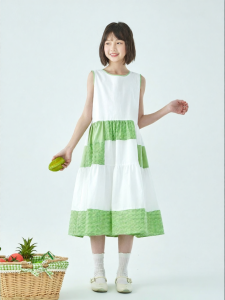 KECHU | New Summer Maternity and Childrens Dress Plaid Color Blocking