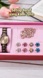 Livas Brooch Set Hari Guru Kerongsang Hadiah Jam Tangan Necklace Brooch Muslimah Pin To Teacher Tudung W Gift Box