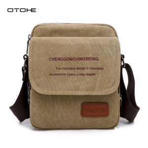 OTOHE Mens Shoulder Bag Fashion Canvas Bag Waterproof Messenger Bag Travel Bag Business Bag Phone Bag Large Capacity Lightweight Casual Bag Fashion Leisure Sport Street Bag for College Student