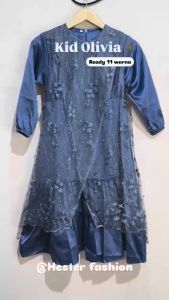 Gamis Anak Perempuan Muslim 3-16 Tahun Olivia Kids Satin Velvet Import Aplikasi Tile Mutiara M L XL XXL 3XL Baju Muslim Lebaran Anak Cewek Viral Kekinian Dress Muslimah Buat Ngaji