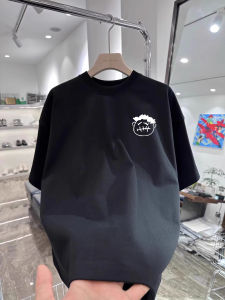 Áo Thun Nam Tay Ngắn Cổ Tròn in Hình Đầu Mùa Hè Phong Cách Mỹ Cotton Nguyên Chất Rộng Rãi Thoải Mái Thoáng Khí Thường Ngày