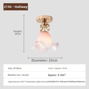 OUCHAO | Retro & Creamy French Lily of the Valley and Bow Design Eyecare Small Chandelier
