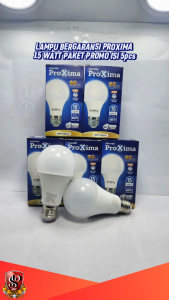 PAKET ISI 5 PCS Lampu Bohlam LED 15 Watt Cahaya Putih Terang Maksimal SNI 15 WATT Kuat Tahan Lama Proxima Paket isi 5 pcs