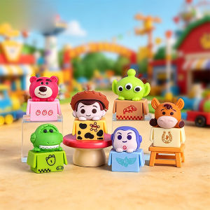 ZJT Toy Story 5 Woody Alien Lotso Action Figure Hide-and-Seek Series Sitting Resin Mini Ornament JTZ