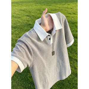 ZHUOCAN | Áo Polo Nam Cổng Sen Có Lỗ Thoáng Khí Tay Ngắn