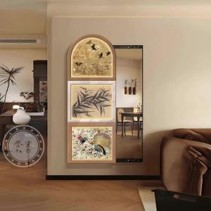 Wall Mirror Full Length Mirror With Storage Full Body Mirror Wall Mount Mirror With Rack Dressing Mirror With Stand Dressing Mirror Mobile Dark Hallway Hanging Decorative Painting High-End 镜子全身