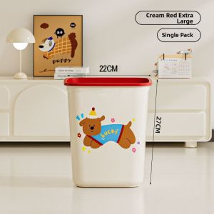 XUANG | Large Capacity Square Cream Style Trash Can