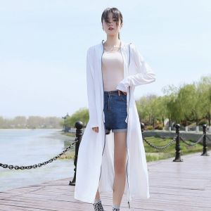 Ice Silk Full-Body Long Summer Beach UV Protection Clothing Womens Light Weight Breathable Bicycle Riding Sunscreen Wear