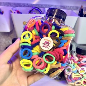 Hộp 96-100 sợi chun buộc tóc vải cho bé 1.5-2cm hộp chun táo gấu dâu