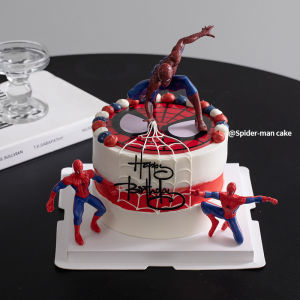 Superhero Spider Cake Decoration Display Boy Children Birthday Party Cartoon Dessert Costume Plugin Festive Celebration Supplies