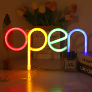 other | Colorful OPEN LED Neon Sign USB Powered Neon Light Sign for Wall Decor Light Up Open Sign for Business Shop Bar Coffee Store