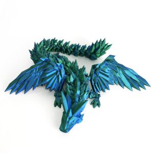 Rare Dream Color Dragon Model Toy with Wings 3D Printed Jointable Crystal Dragon Ornament for Boys 18 Months And above