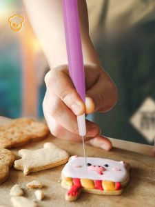 Baking Tools Sugar Cream Cookie Single Head Bubbles Exhaust Needle Home DIY Pastry Making Mold Cartoon Style Pure Color