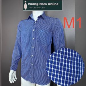 Áo sơ mi nam trung niên form rộng vải KATE họa tiết dài tay công sở VNO113