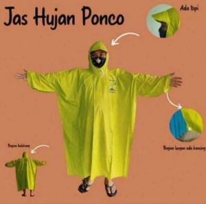 Jas Hujan Ponco Cap Kapak Bahan Tebal Anti Sobek Original
