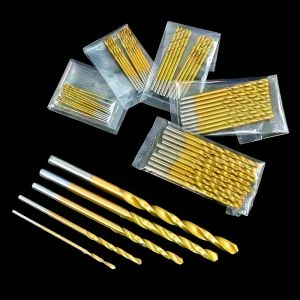 50 Titanium-Coated High-Speed Steel Drill Bit Set Equipped with Hexagonal Shaft Straight Spiral Round Shaft Twist Drill Bit Durable Material Suitable for Wood Plastic Drilling Available in Various Sizes
