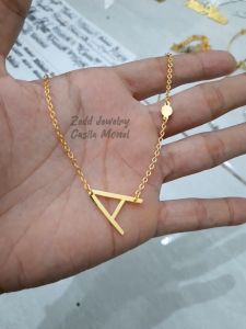 Kalung Inisial Nama - Zedd Jewelry: Warna Silver dan Emas Tahan Lama Anti Karat - Cantik Berkualitas Cocok Untuk Kado Hadiah - Initial Series Necklace: Titanium 18K Gold Plated - COD Bayar Di Tempat