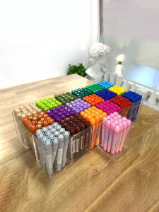 Mark Pen Holder Large Capacity Brush Storage Box Multi-Grid Acrylic Multi-Functional Desktop Student Drawing Colored Pencil Basket