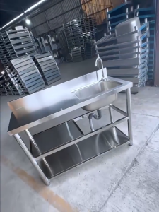 【100% รีวิวดีๆ ❗❗】ซิ้งค์ล้างจาน อ่างล้างจาน สแตนเลส304 120*40*80cm ไม่ไม่เสียรูปทรง ไม่ขึ้นสนิม การออกแบบที่วางมีด อ่างล้างมืออ่างสแตนเลสชั้นวางของครัวอ่างล้างผักซิงค์สแตนเลส ซิงค์ล้างมือ อ่างล้างจานมือ สล็อตเดี่ยว ซิ้งล้างจานถูก