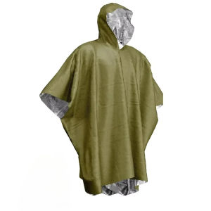 Emergency Poncho - Waterproof Raincoat With Cold Insulation & Survival Blanket Disposable Reusable for Camping/Hiking