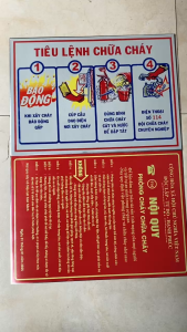Bộ 2 bảng tiêu lệnh và nội quy PCCC bằng tole thiếc sơn màu trắng-đỏ chống gỉ sét