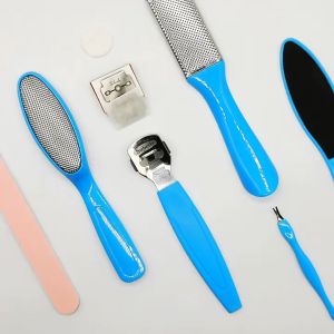 8Pcs Baja Anti Menicure Pedikur Amplas Kulit Kaki Karat Exfoliating Mencegah Kulit Mati Manikur Alat Pedikur-Intl (Biru)