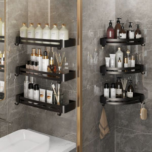 1-3PCS punching required Bathroom Shampoo Holder Shower Caddy Shelves multifunctional Storage Shelf Towel Holder Shelve Bathroom