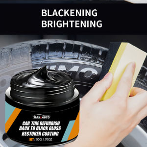 Car Tire Restorer Wax Back to Black Gloss Long-Lasting Coating Plastic Renovator Polish Cleaning Tire Gloss Enhancer Kit