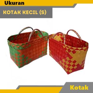 Tas Anyaman Plastik Kotak Kecil (S) untuk Souvenir Bingkisan Berkatan Hampers Hantaran Belanja Berkat