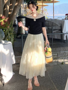 CHOUXIE | Unique Pretty Trendy One-Shoulder Short Sleeve Top and Skirt Set