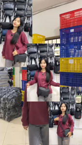 Clutch Bag Handbag Exclusive Black PEGE Colter Sling Bag Pria 2in1 Waterproof - 9131