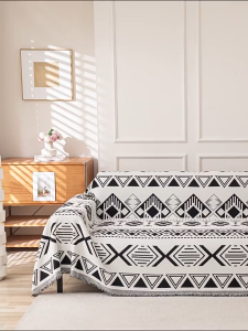 Charming Chenille Geometric Sofa Throw Long-Lasting Dustproof Soft for Gathering Event Living Space Family Reunion Home Sofa Decoration Bedroom Sofa Cover