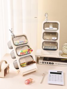 Foldable Large Capacity Pen Holder Office Desk Supply Storage Box Slanted Insert Stationery Organizer Student Work Position Rack