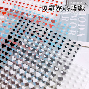 New Style Internet Hot Black and White Gold and Silver Red Blue Loving Heart Nail Art Sticker Adhesive Back Decoration Small Pattern Nail Sticker