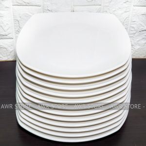 1 Lusin Piring Melamin Kotak Datar 10inc Foodgrade dan Sni