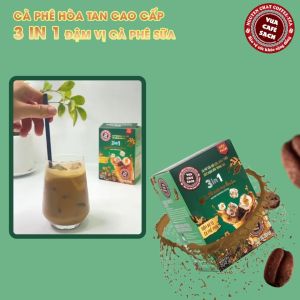 Cà phê hòa tan cao cấp 3 in 1 hương vị nguyên chất đậm đà vị cà phê phin nồng nàn hương sữa (Hộp 10 gói - 200g) Cà Phê Việt Nam Organic - Lazada