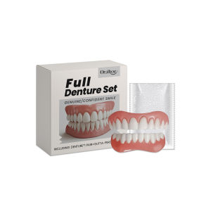 oralhoe | Denture Silicone Kit Temporary Orthodontic Teeth Cover Gums Improve Missing Broken Tooth Confident Smile False Teeth Full Set