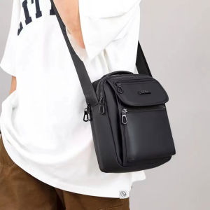 CeliKoel Mens Crossbody Bag Large Capacity Waterproof Casual Single Shoulder Bag Fashionable Zipper Closure Leisure Bag