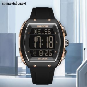 แฟชั่น SANDA ใหม่ 6258 ผู้ชายนาฬิกาอิเล็กทรอนิกส์กีฬามัลติฟังก์ชั่กันน้ํา LED ผู้ชายนาฬิกาดิจิตอลอิเล็กทรอนิกส์